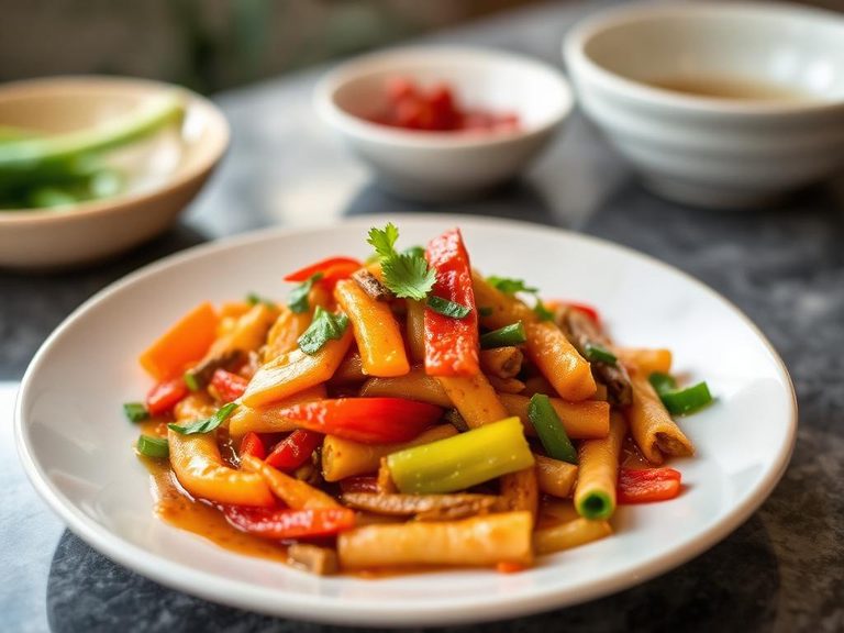 Pad Pak Boong Fai Daeng (Thai fire-tossed water spinach)