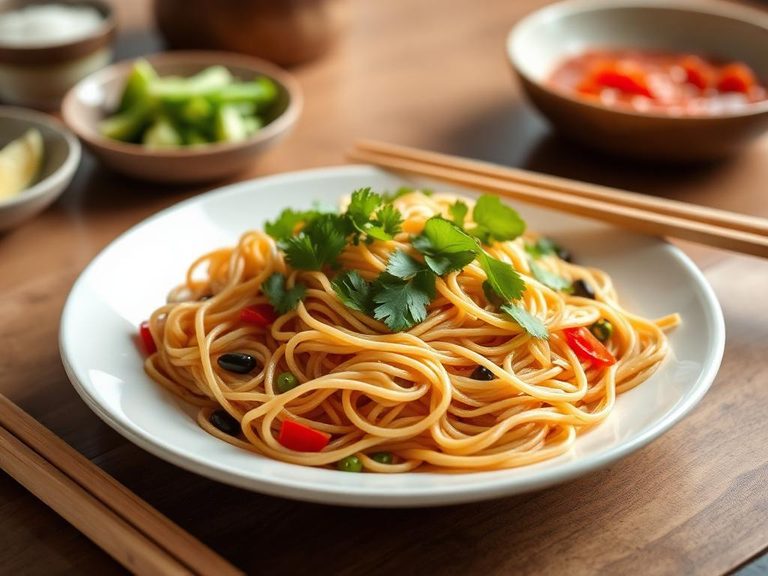 Pad Thai (using dried rice noodles, but egg noodles are a common substitute)
