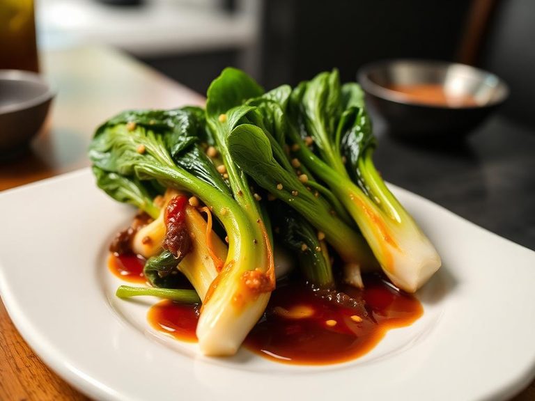 Pak Choi with Garlic and Oyster Sauce