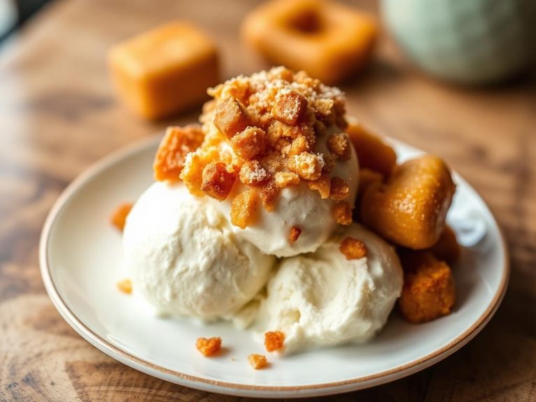 Pan Dulce crumbled over ice cream
