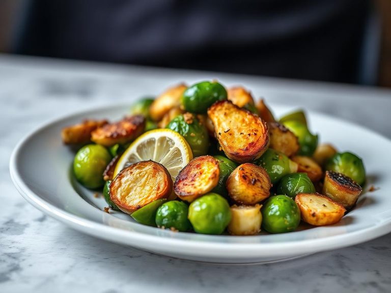 Pan-Fried Brussels Sprouts with Lemon