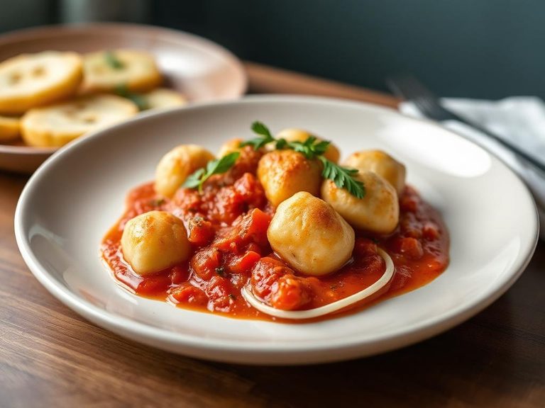 Pan-fried Gnocchi with Tomato Sauce