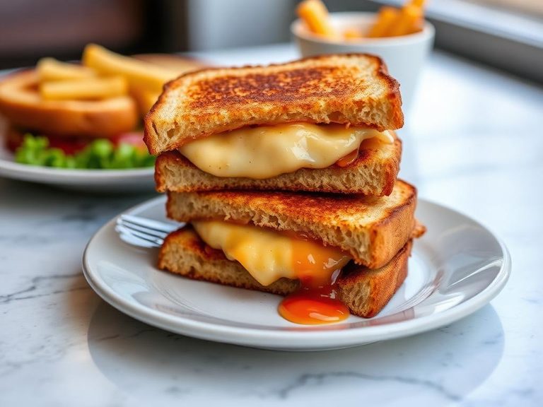 Pan-fried grilled cheese sandwich