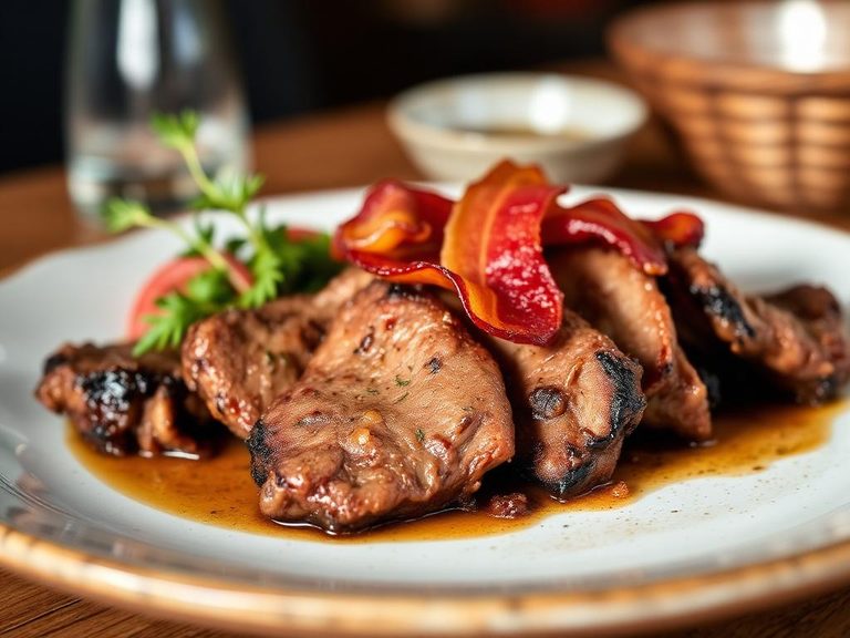 Pan-fried liver with bacon