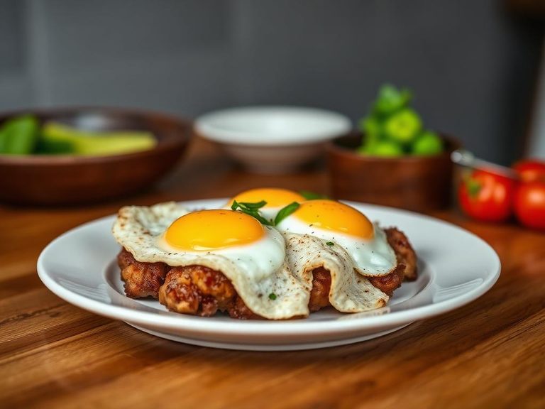 Pan-fried Luncheon Meat with Eggs