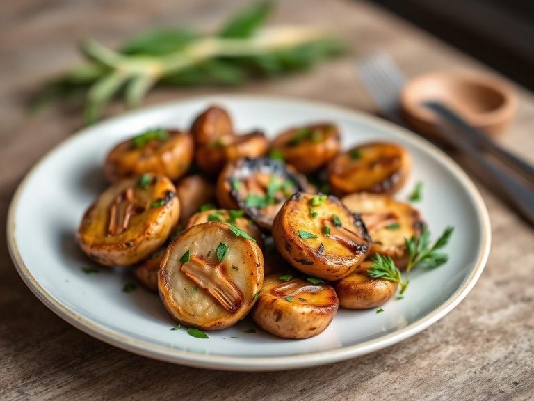 Pan-fried mushrooms with herbs