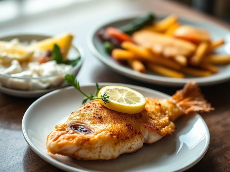 Pan-fried ocean perch with lemon