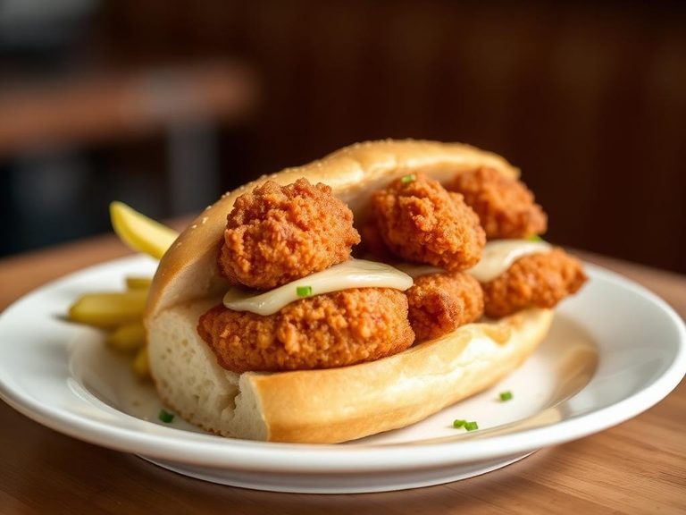 Pan-Fried Oyster Po' Boy