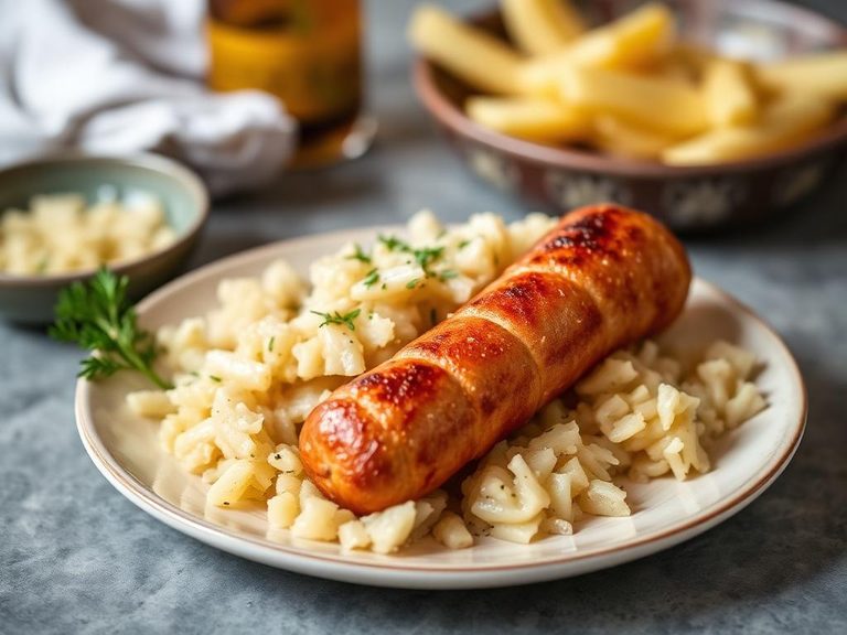 Pan-Fried Sausage with Sauerkraut