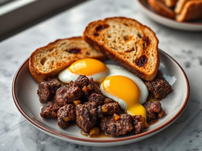 Pan-Fried Scrapple with Eggs and Toast
