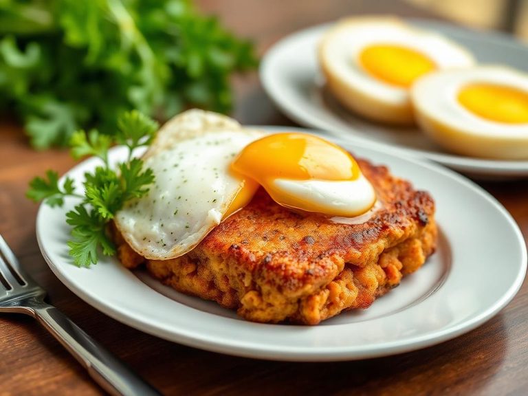 Pan-Fried Spam with Eggs