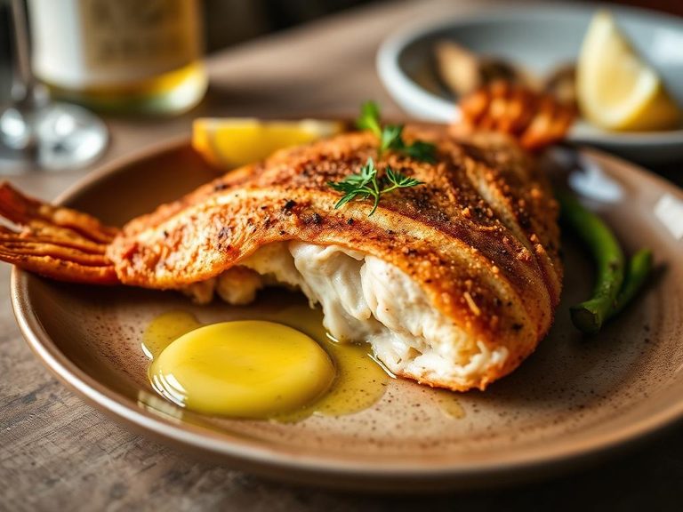Pan-Fried Sturgeon with Garlic Butter
