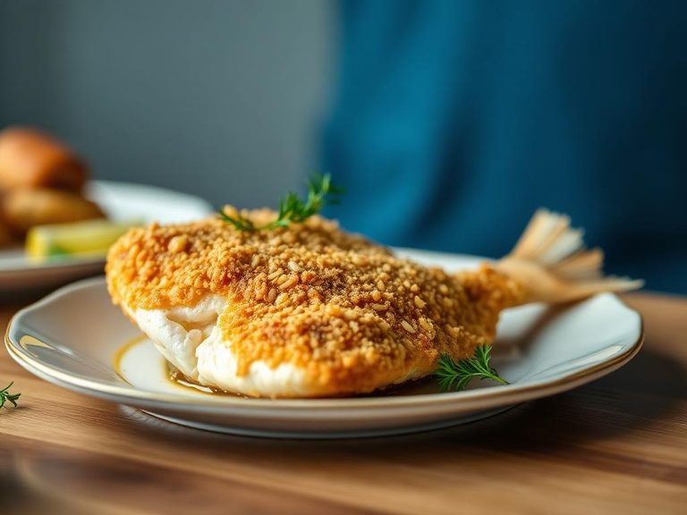 Pan-fried sunfish with cornmeal crust