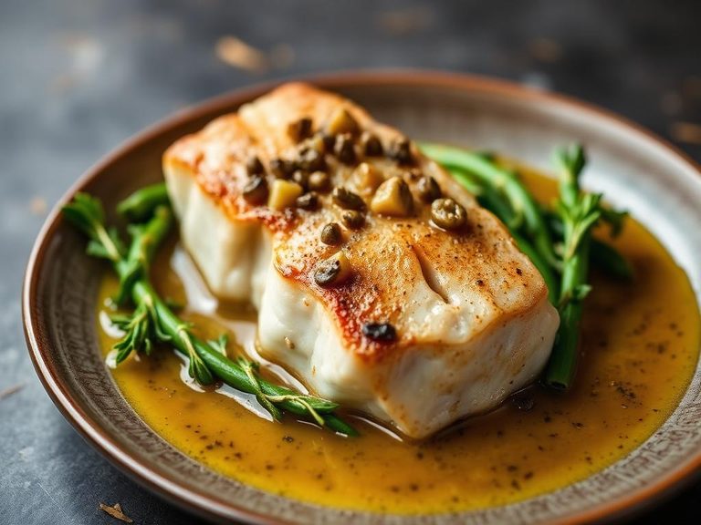 Pan-Seared Bluefish with Caper-Butter Sauce