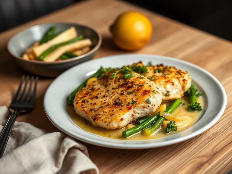 Pan-seared 'chicken' piccata