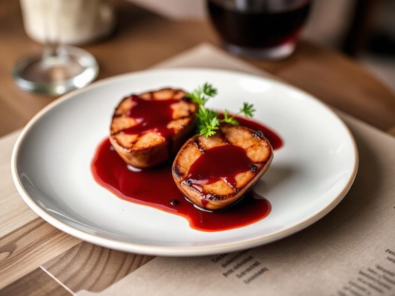 Pan-Seared Emu Medallions with Red Wine Reduction