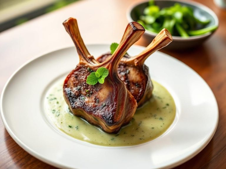 Pan-Seared Lamb Chops with Mint Sauce