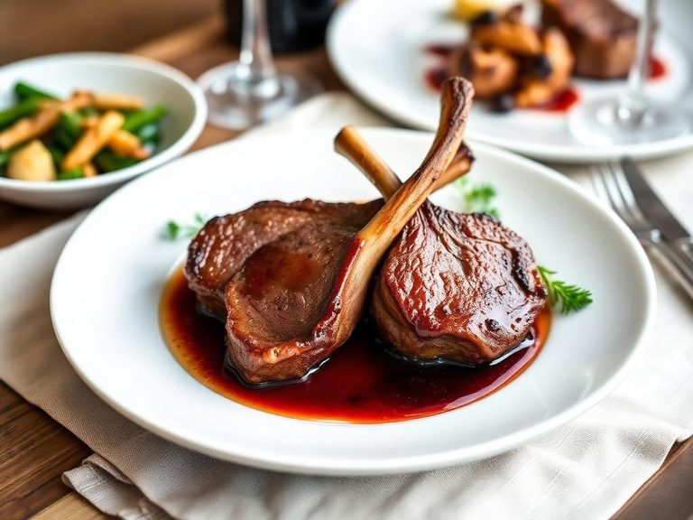 Pan-Seared Lamb Chops with Red Wine Reduction