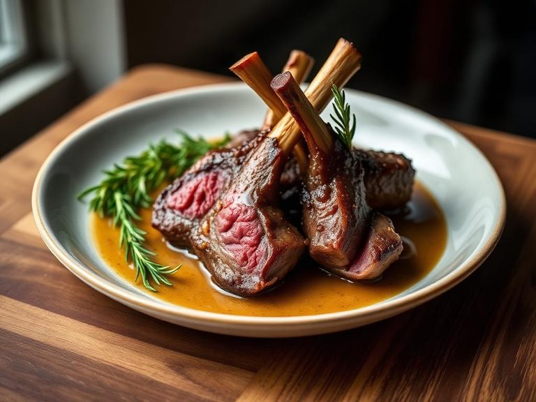 Pan-Seared Lamb Rack with Rosemary