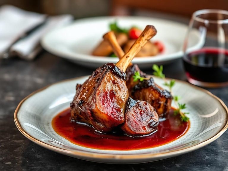 Pan-Seared Lamb with a Red Wine Reduction