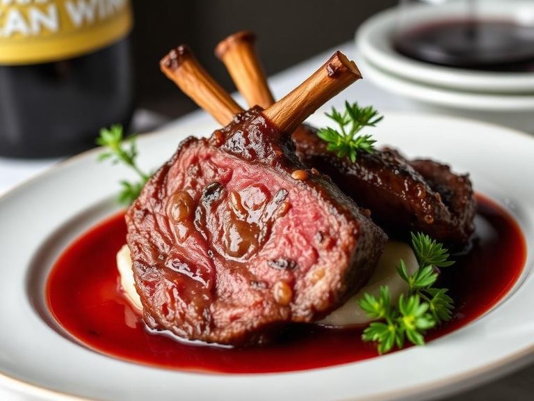 Pan-Seared Lamb with Red Wine Reduction