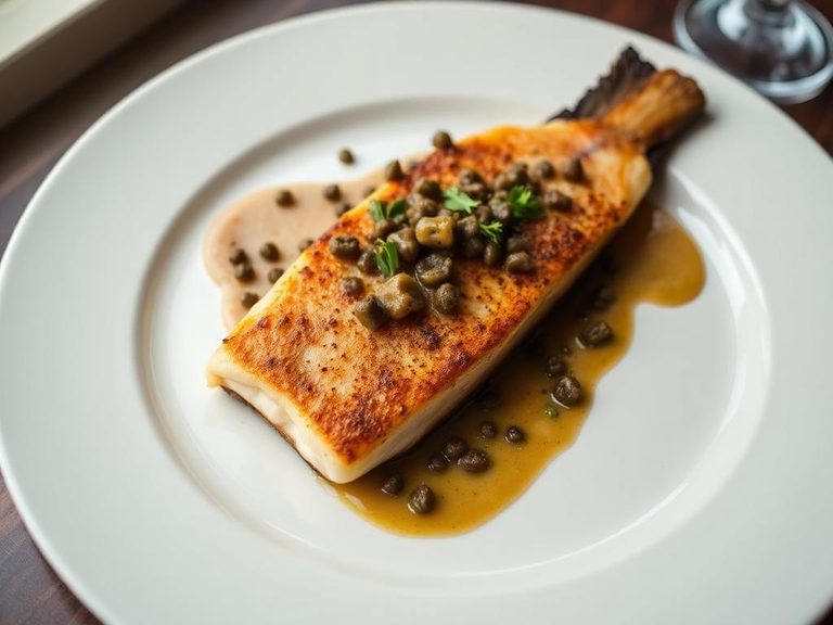 Pan-Seared Lingcod with Caper Sauce