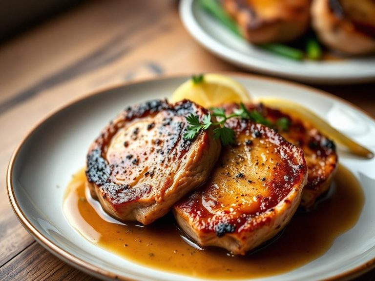 Pan-seared pork chops with pan sauce