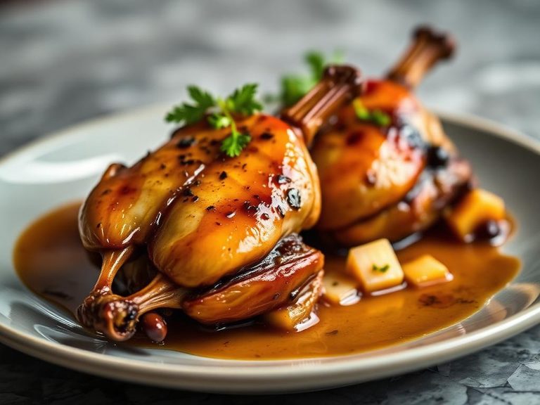 Pan-Seared Quail with Fruit Glaze