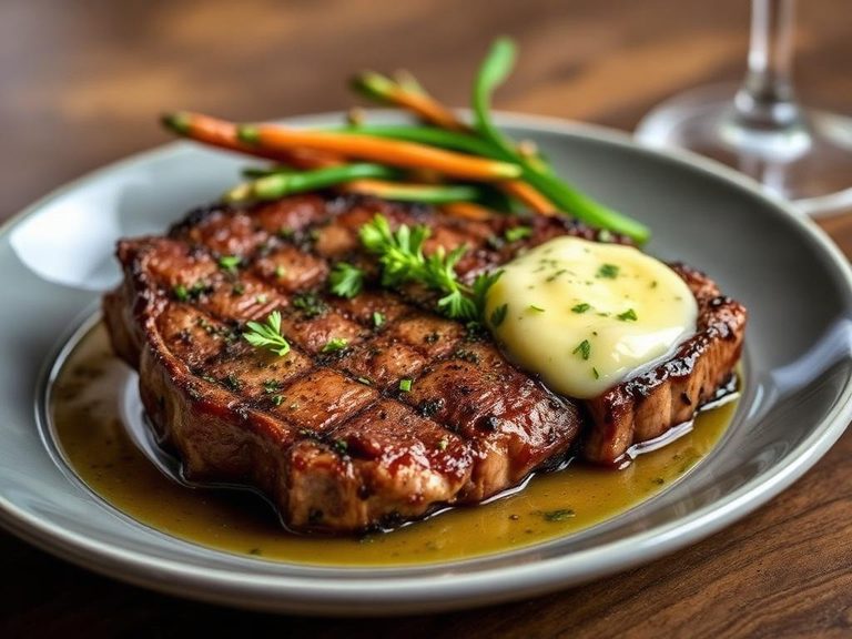 Pan-Seared Ribeye with Herb Butter