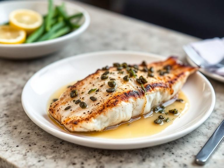 Pan-Seared Rockfish with Lemon-Caper Sauce
