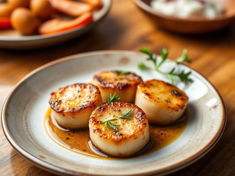 Pan-seared scallops