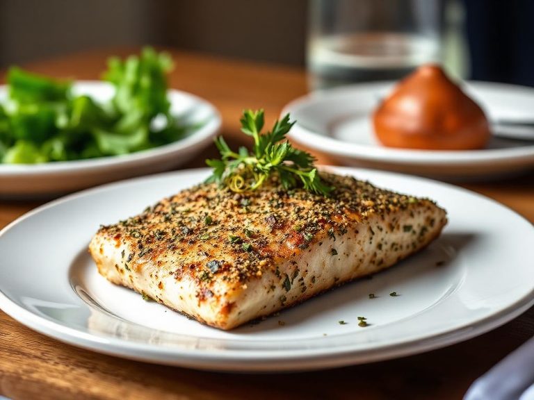 Pan-seared sheepshead with a herb crust