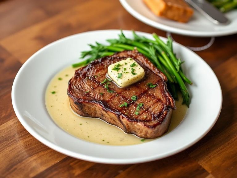 Pan-Seared T-Bone with Herb Butter