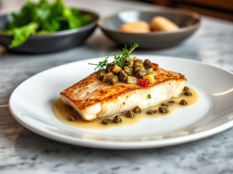 Pan-Seared Tilefish with Caper Sauce