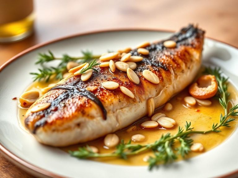 Pan-seared trout with brown butter and almonds