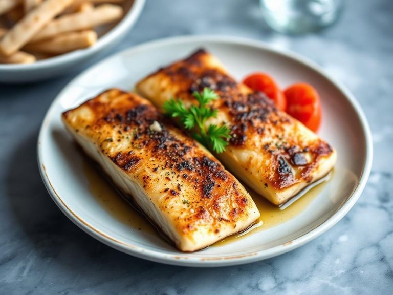 Pan-seared wolffish fillets