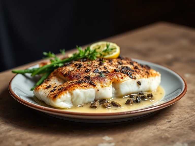 Pan-Seared Wolffish with Lemon-Caper Sauce