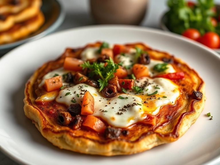 Pancake 'Pizza' with Savory Toppings