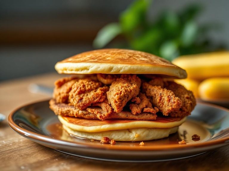 Pancake Sandwiches with Fried Chicken