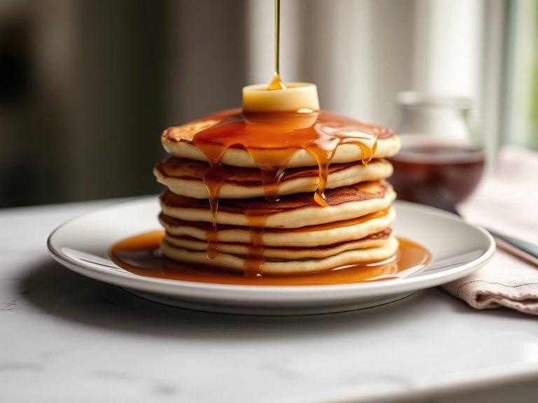 Pancake Stack with Maple Syrup