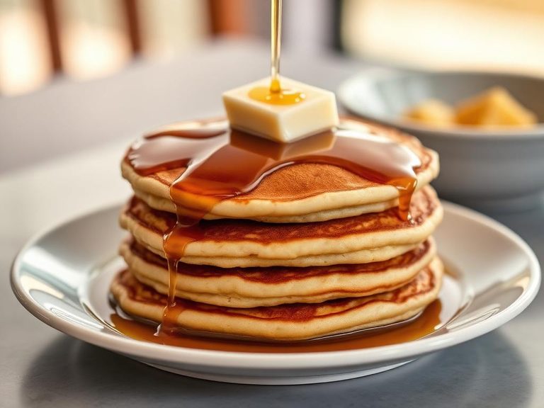 Pancake Stack with Syrup and Butter