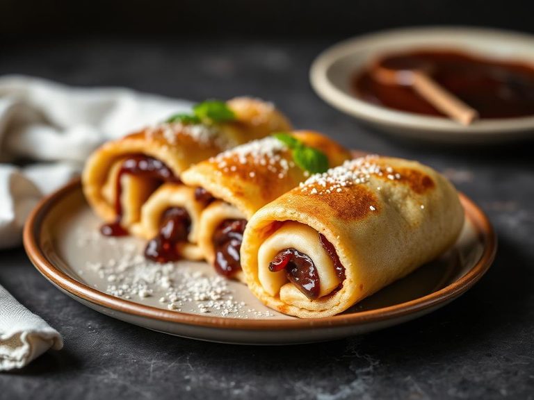 Pancake 'Sushi' Rolls with Jam or Nutella