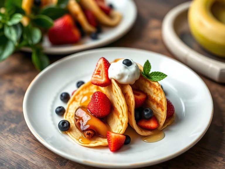Pancake 'Tacos' with Fruit and Yogurt