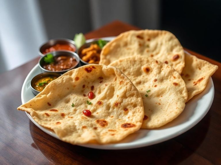 Papad with Indian Thali