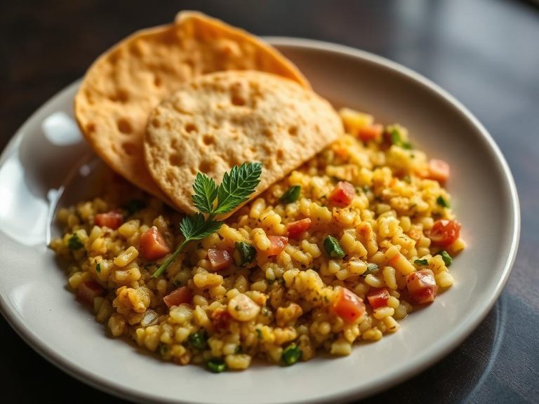 Papad with Khichdi