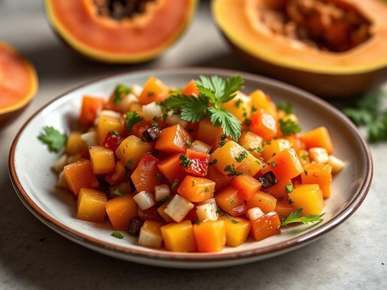 Papaya salsa (as a liquid component)