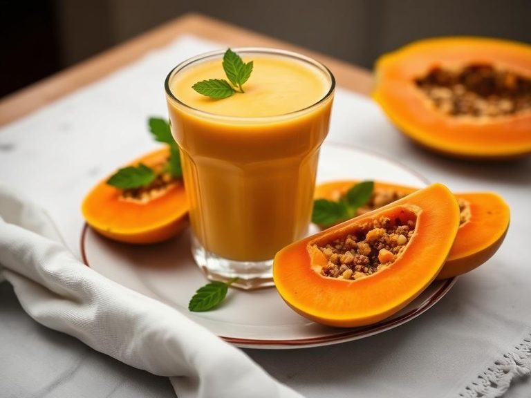 Papaya smoothie or lassi