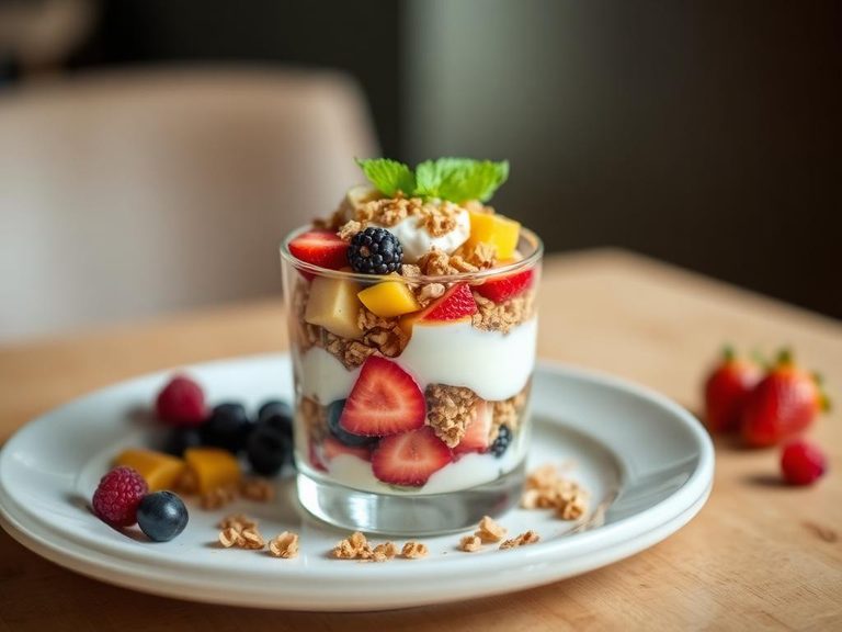 Parfait (layered with fruit and granola)