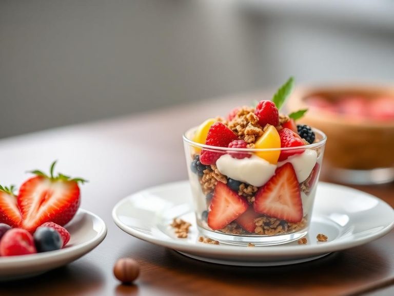 Parfait with fruit and granola