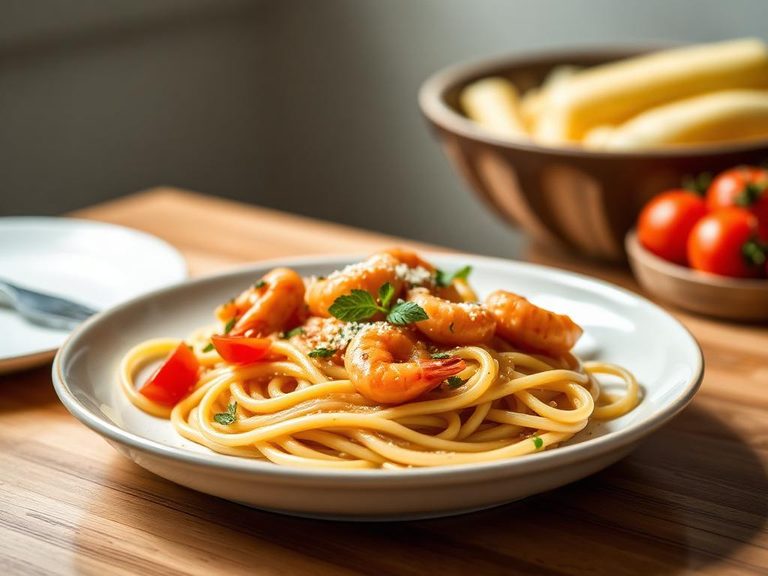 Pasta con i Gamberi e Pomodorini